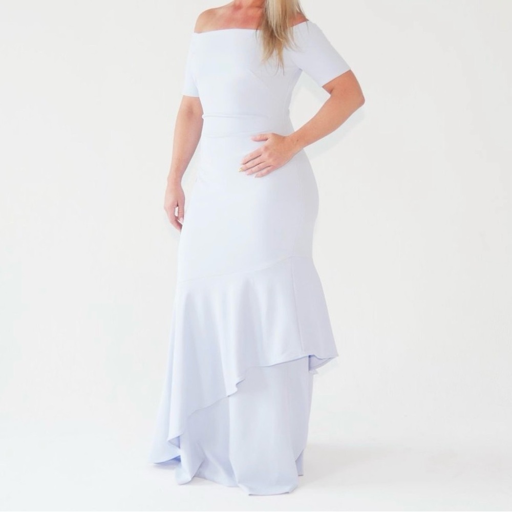 Lauren Ralph Lauren Asymmetrical Off-Shoulder White Dress